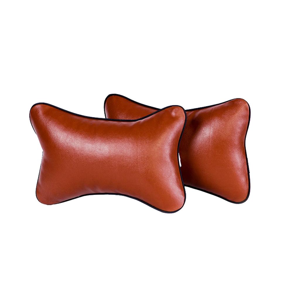 Car Home PU Solid Color Neck Pillow Breathable Rest Cushion Seat Headrest