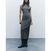 Spring New Arrival Formal Dress Work Clothing Casual Stand Collar Sleeveless Stitching Straight-leg Dress 8435583