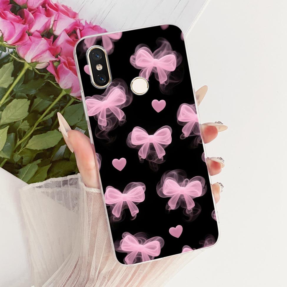 Transparent For Xiaomi Mi 8 Case Cover Luxury Fashion Butterfly Funny Cute Painted Casing M1803E1A