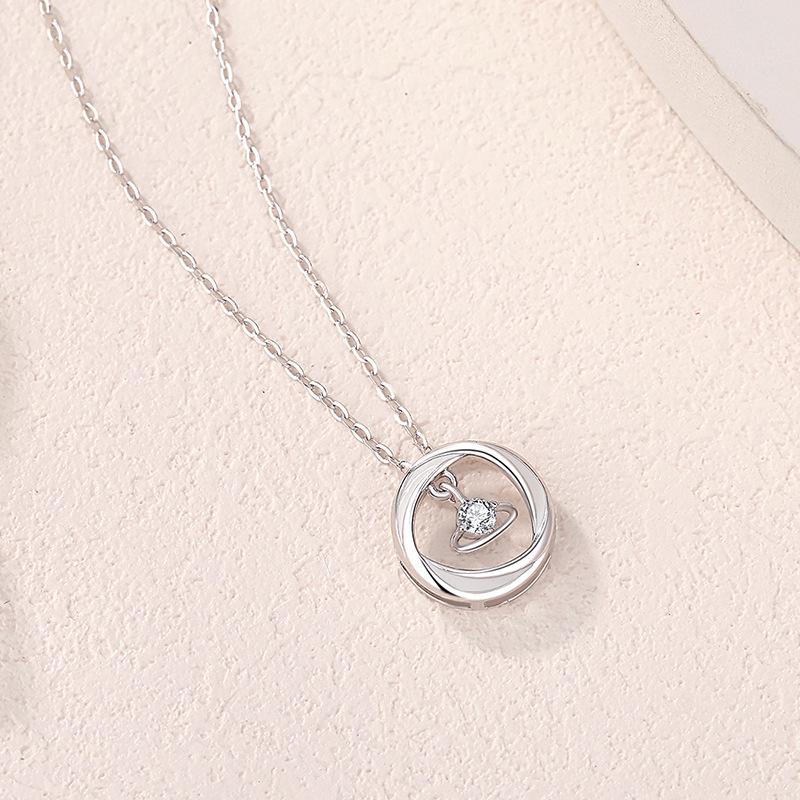 Original Mobius Strip Couple Necklace - S925 Sterling Silver, Geometric Enamel, Luminous Design 925 Sterling Silver