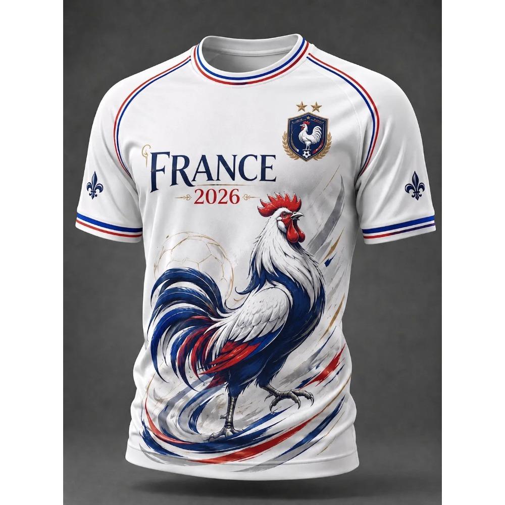 2026 Edition French Fans Football Training T-Shirt - 3D Digital Printing - Comfortable and Breathable - Family Clothing