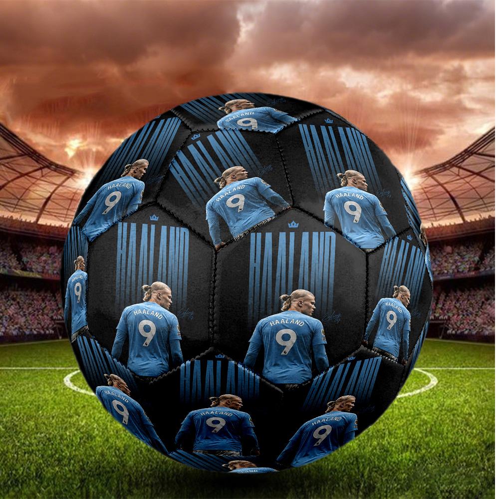 Erling Haaland Taglia 5 Pallone da Calcio Pallone da Calcio ad Alta Elasticità Per Competizioni all'Aperto Allenamento Quotidiano Gioco