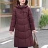 Plus Size XL-6XL Middle Age Women Winter Long Coats Hooded Elegant Thick Warm Embroidery Parkas Female Jackets