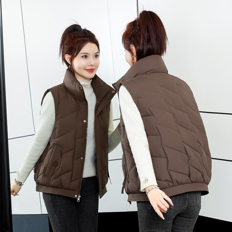 New Stand-up Collar Down Cotton Clothes Vest Autumn and Winter Women's Fashion Loose Versatile Vest Vest Tide