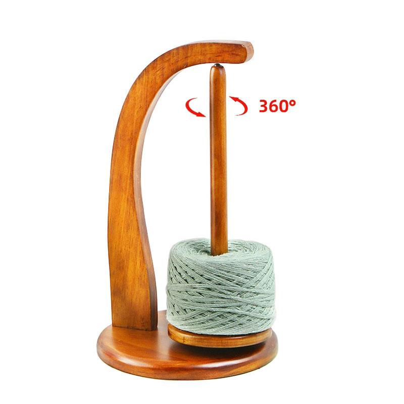 Wood Yarn Stand Yarn Spool Wool Ball Winder Magnetic Rotation Spinner Holder Spinning Home Braided Yarn Spool Storage Stand