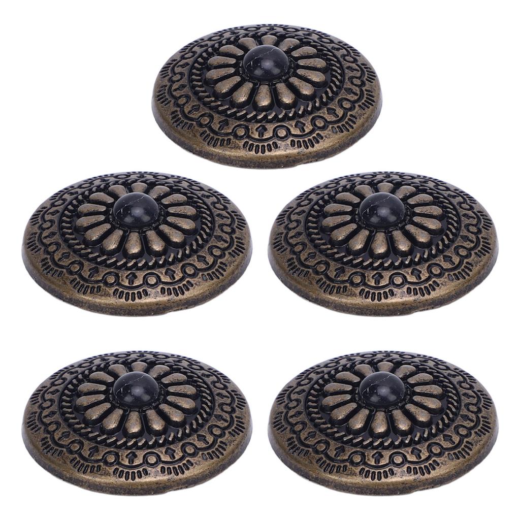 5 Sets Screw Back Button 30mm Round Shape Antique Bronze Black Turquoise Conchos with 4.5mm Screws F
