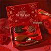 Elegant Sandalwood Comb Gift Set for Bride and Groom - Perfect for Engagement or Wedding