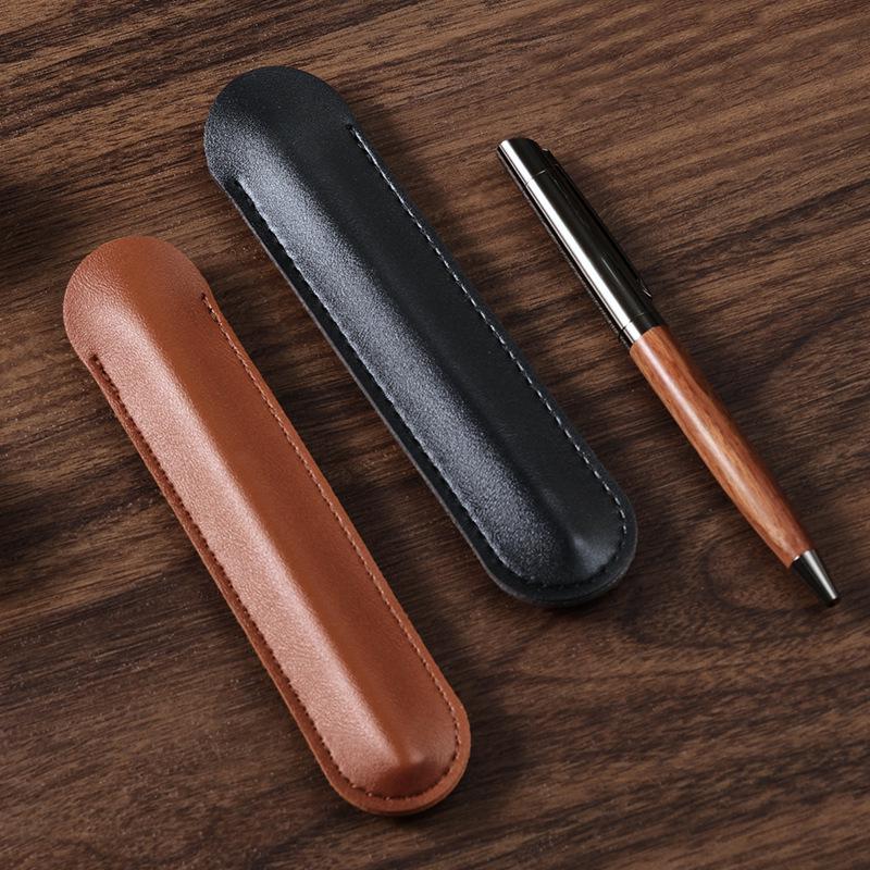 Luxury Ballpoint Pen Set with Metal and Wood, Imitation Leather Case, Custom Logo Option