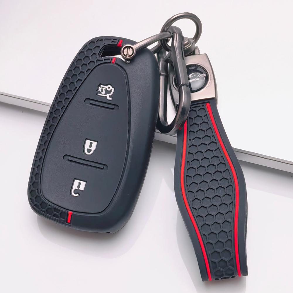 Key Fob Cover for Buick Encore GX Enclave Envision Regal Lacrosse GL8 with Keychain Anti-Scratch Surface Shockproof Structure Soft Grip Texture