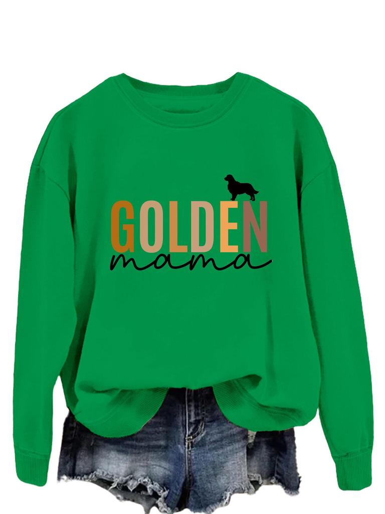 GOLDEN Mama European & American Women's Long-Sleeve T-shirt Pullover Sweatshirt for Spring & Autumn