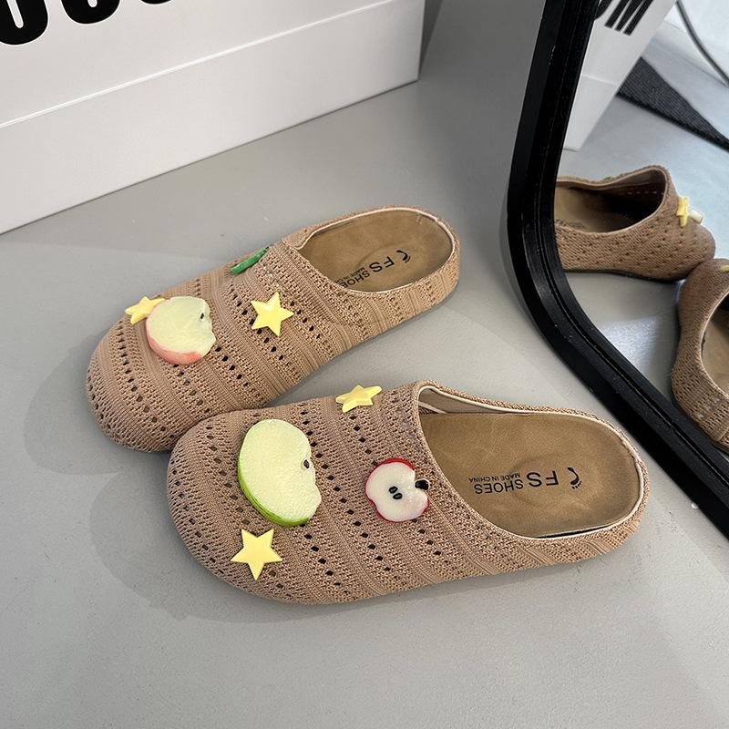 

Повседневная верхняя одежда тканая сумка голова полушлепанцы 2025 лето новый мягкая подошва полые дышащие нескользящие шлепанцы 40 хаки