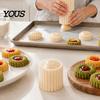 Leicht zu reinigende Backform 2-in-1 Runde Mondkuchenform, Doppelseitige Teigpresse mit Muschel- und Sandwich-Hersteller, Spiralprägung für DIY-Backen,