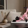 Figurine de Chat Sculpture Minimaliste avec Base Décoration Moderne pour Collectionneurs d'Art, Salon,
