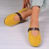 Woman Casual Single Shoes Round Toe Large Size Ladies Retro French Mary Jane Dress Ballet Flat Solid Comfortable Shoe Topsiders