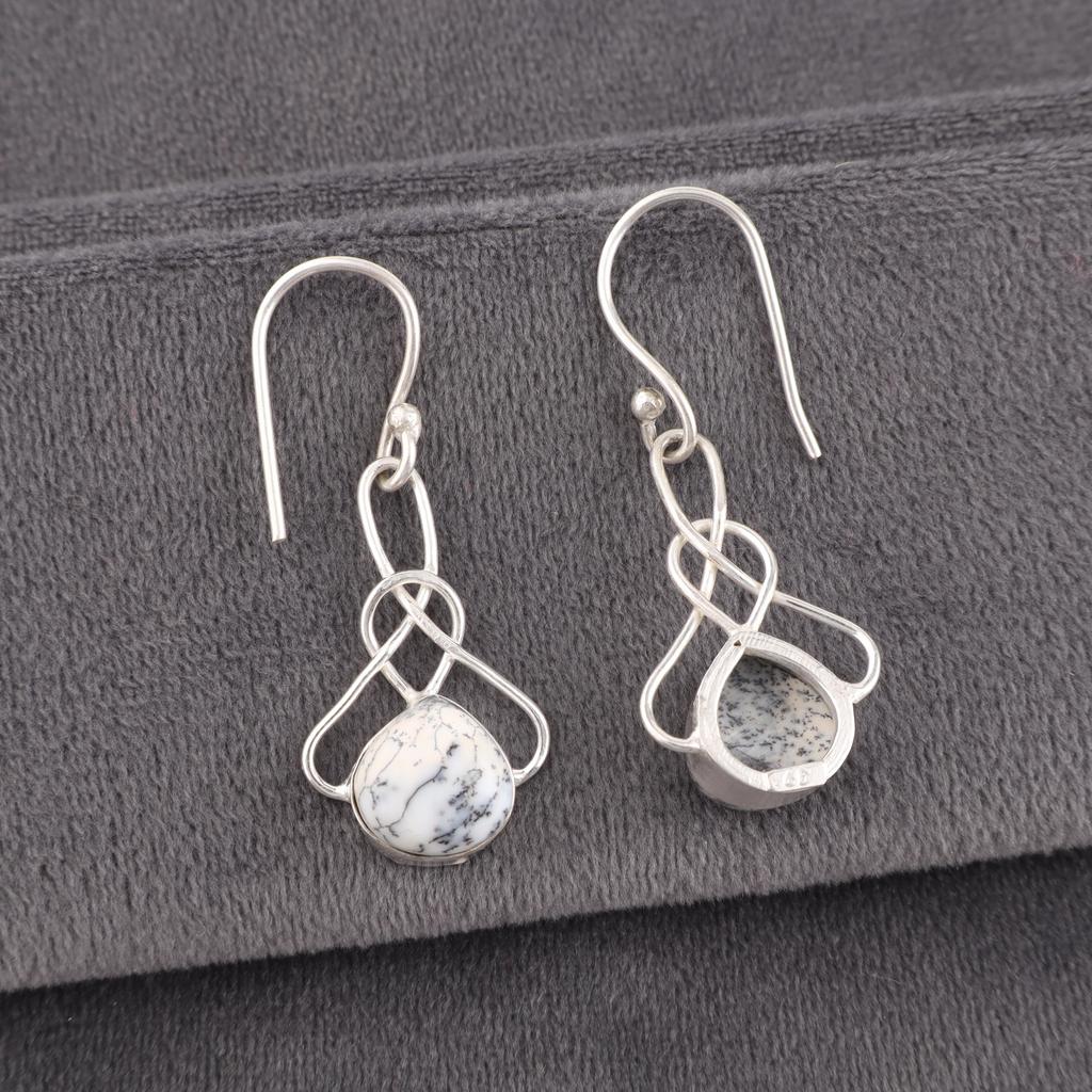 Dendritic Opal Jewelry, 925 Solid Sterling Silver Earrings Jewelry, Handmade Gorgeous Silver Earrings For Thanksgiving Gift