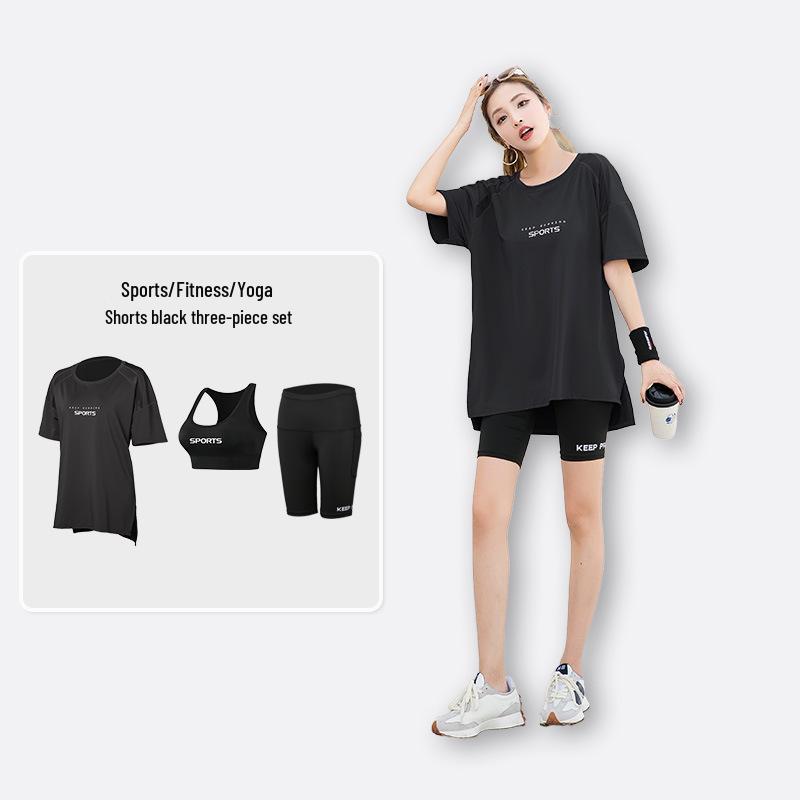 Plus Size Women's Breathable Yoga Fitness Suit - Summer Gym & Running, Slimming & Tummy Control