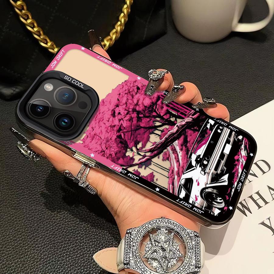 Soft Shell Case for iPhone 16e 11 12 13 Pro Max 14 15 16 Plus Japanese JDM Drift Car