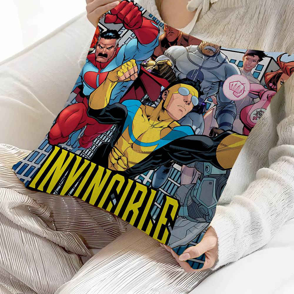 Animation I-Invincible Cushion Cover Car Throw Pillow Case For Sofa Car Christmas Gift 40X40Cm 45X45Cm