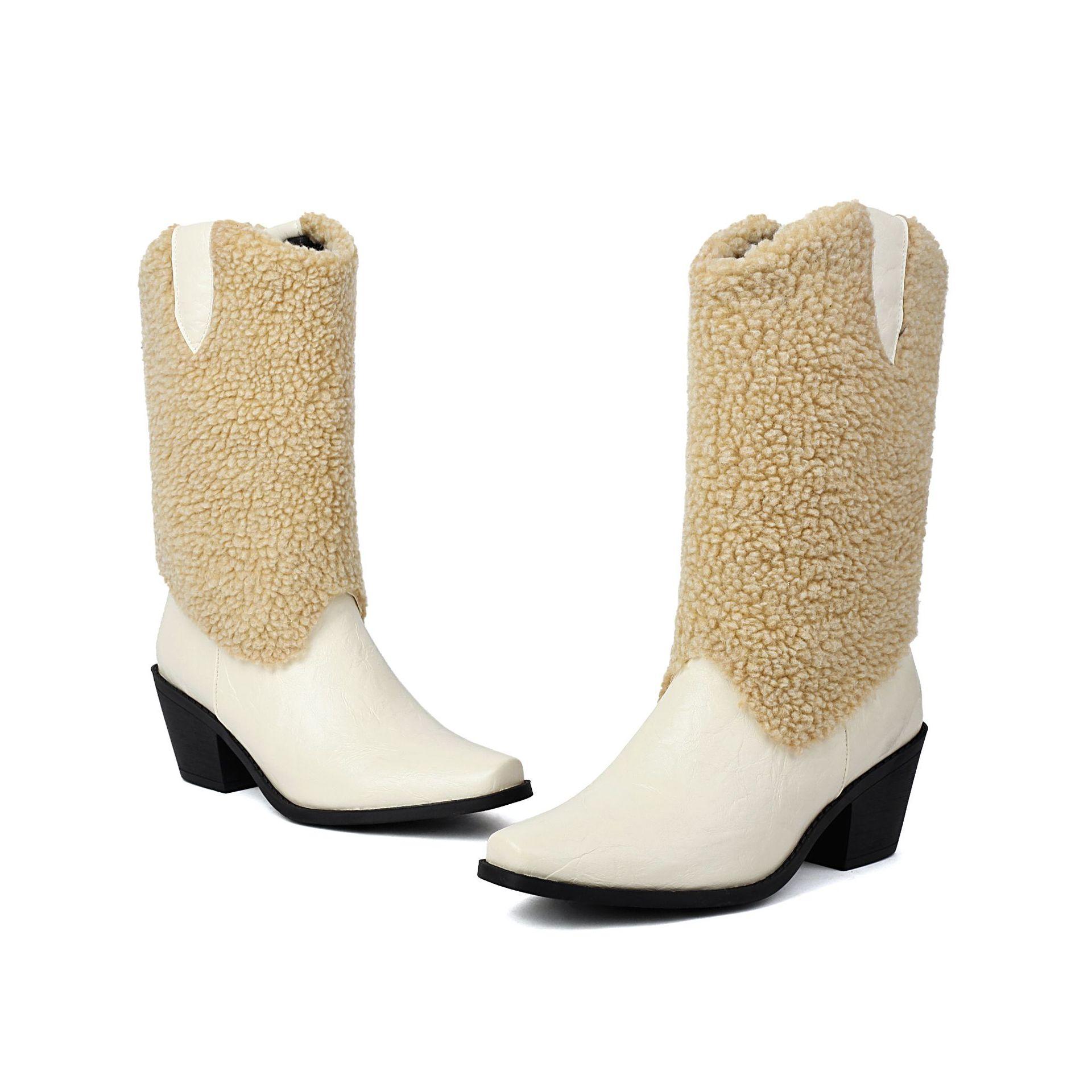 

Обувь сезона 2025 года, новая мода, высокий каблук, сращивание, 40-47, большой размер, заостренный, низкий 39 белый