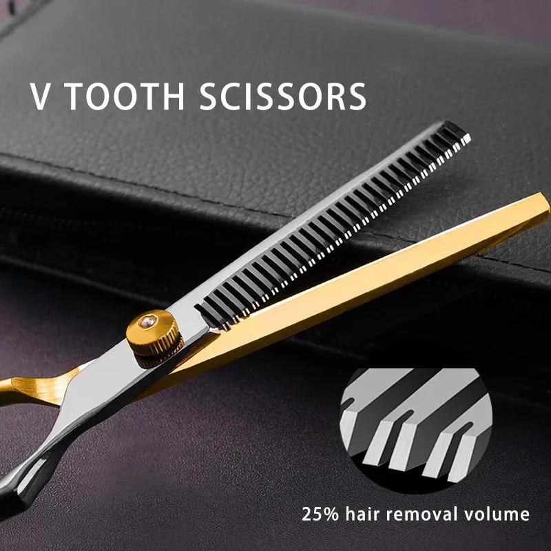 Hair Scissors Hairdressing Wrap Barber Accesories Hair Thinning Cut Metal Scissors Tooth Shears Styling Tool Cutting Scissors