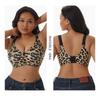 Plus Size Leopard Print Wireless Bra Push Up Back Support Full Cup Bra