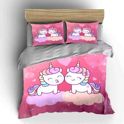 Cute Unicorn Pink Bedding Set Bedding Duvet Cover Set Duvet Cover Pillowcases (1 * Duvet Cover 2 * Pillowcases, Without Duvet Insert)