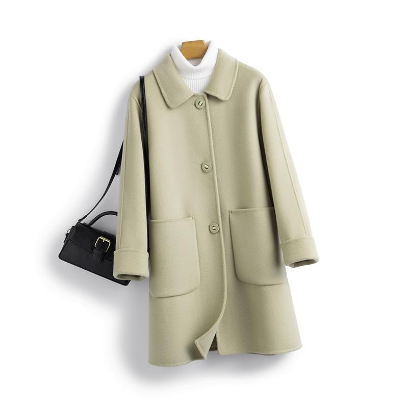 Double-sided wool coat women's medium and long autumn and winter new slim-fit wool coat