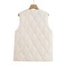Fattened and Enlarged Size Medium and Old Women's Vest New Outer Wear Rhombus Vest Down Cotton Vest Loose Warm Jacket