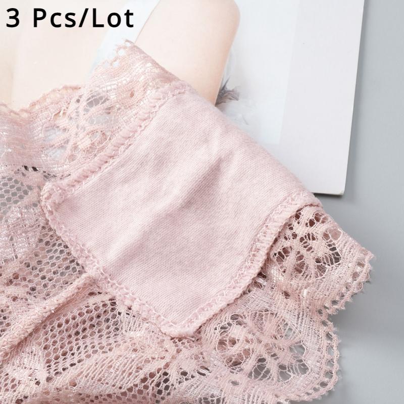 3 Pcs/Lot Women's Lace Bow Thongs Sexy Low Waist Panties Underpants