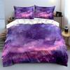 Purple Galaxy Constellation Set Bedding Duvet Cover Set Duvet Cover Pillowcases  (1 * Duvet Cover 2 * Pillowcases, without duvet insert)