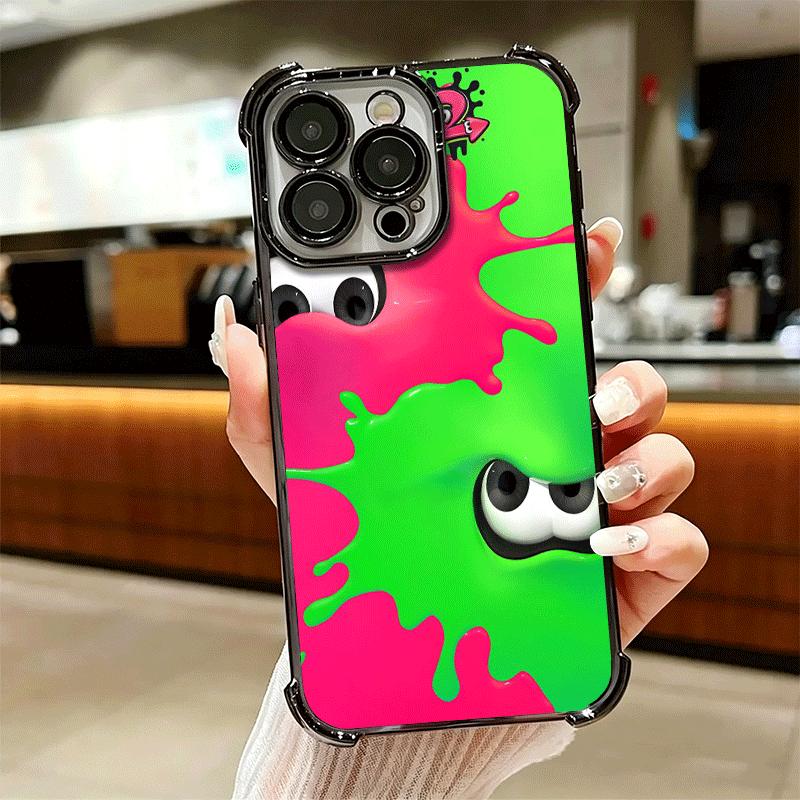 S-Splatoons Game Soft Phone Case For iPhone 15 16 17 Air 14 Pro Max 16E Plus 13 12 Mini Plating Anti-Fall Fundas