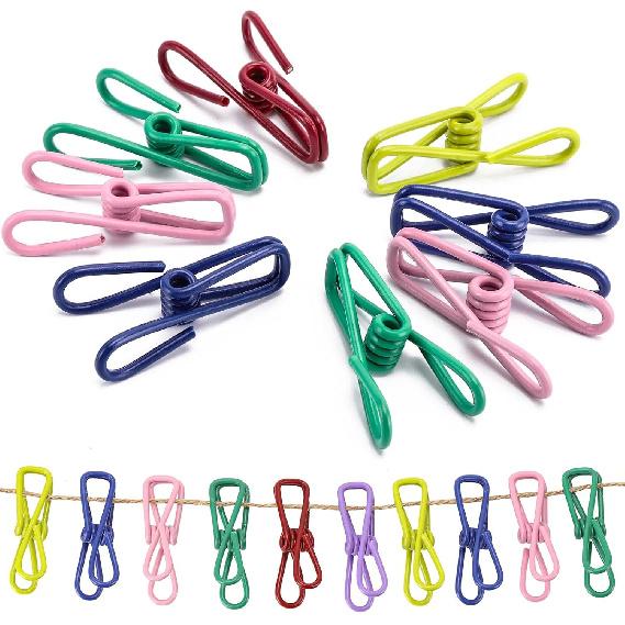 50Pcs White Wooden Clothesp, 2.9 inch Clothes P for Crafts, Natural Laundry Hanging Clips, DIY Cheer Pin