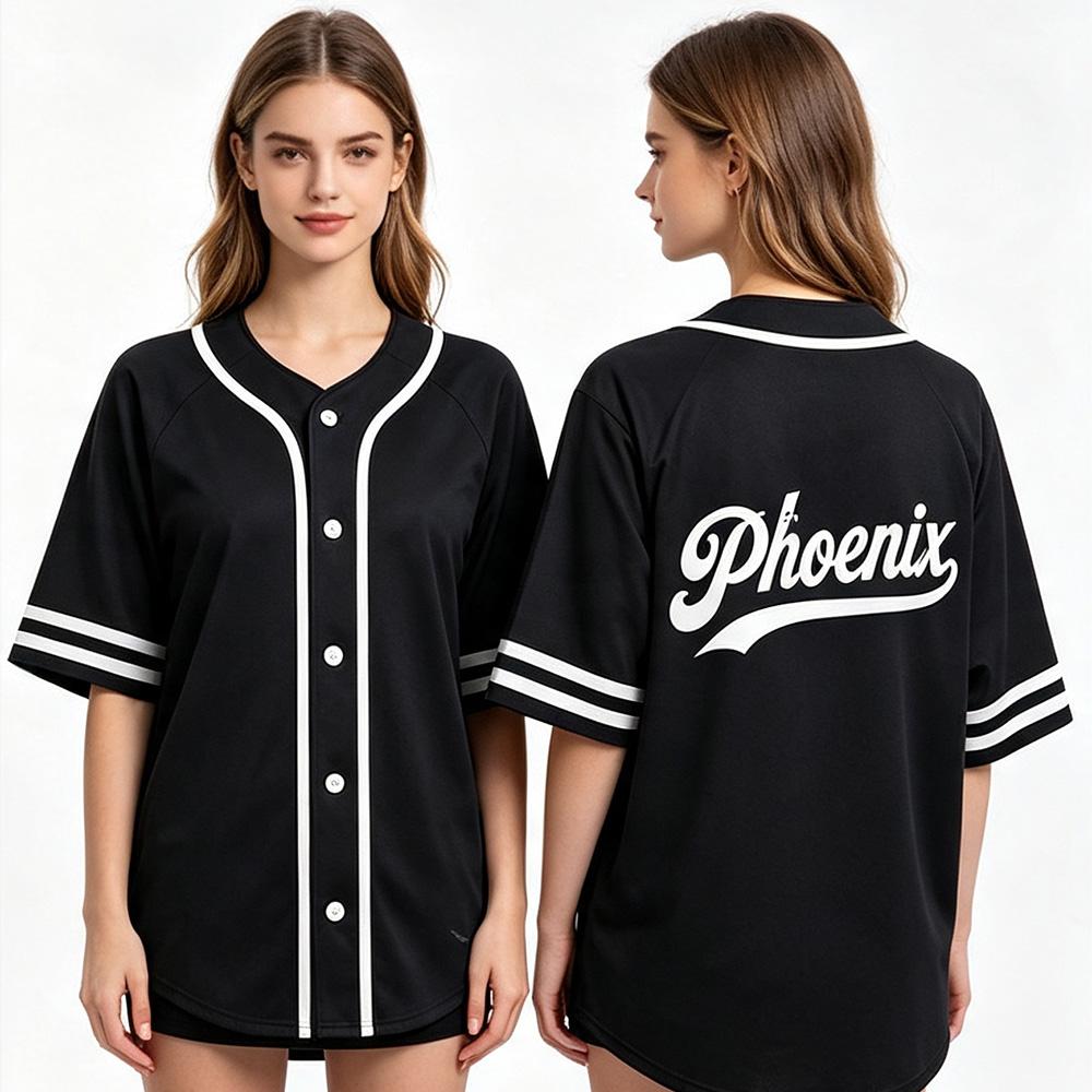 Bellingham Phoenix Baseball Jersey 2026 Men Women Casual Baseball Shirts Button Down Short Sleeve T Shirt Hip Hop Streetwear Top