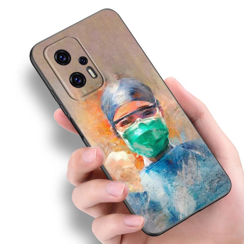 Arzt Krankenschwester Gesundheit Handyhülle Für Xiaomi POCO F2 F3 M2 M3 M4 X3 X4 Pro NFC F4 GT 5G F1 X2 C3 C31 C40 M5S Weiche TPU Schwarze Hülle