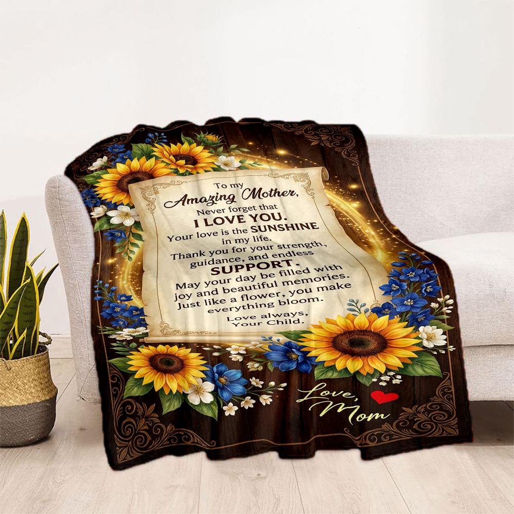Mother's Love And Sunshine Blanket Suitable for Sofas,travel, Living Rooms Also a Good Gift for Friends and Family Suitable for All Seasons.