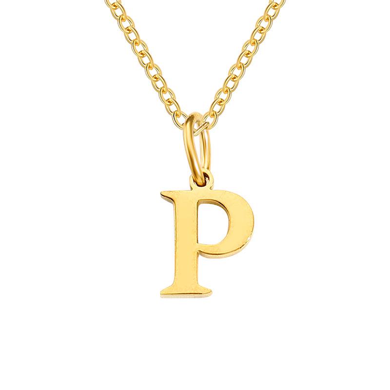 Elegante Collar con Colgante de 26 Letras para Mujer - Diseño Único Cadena para Clavícula de Acero de Titanio