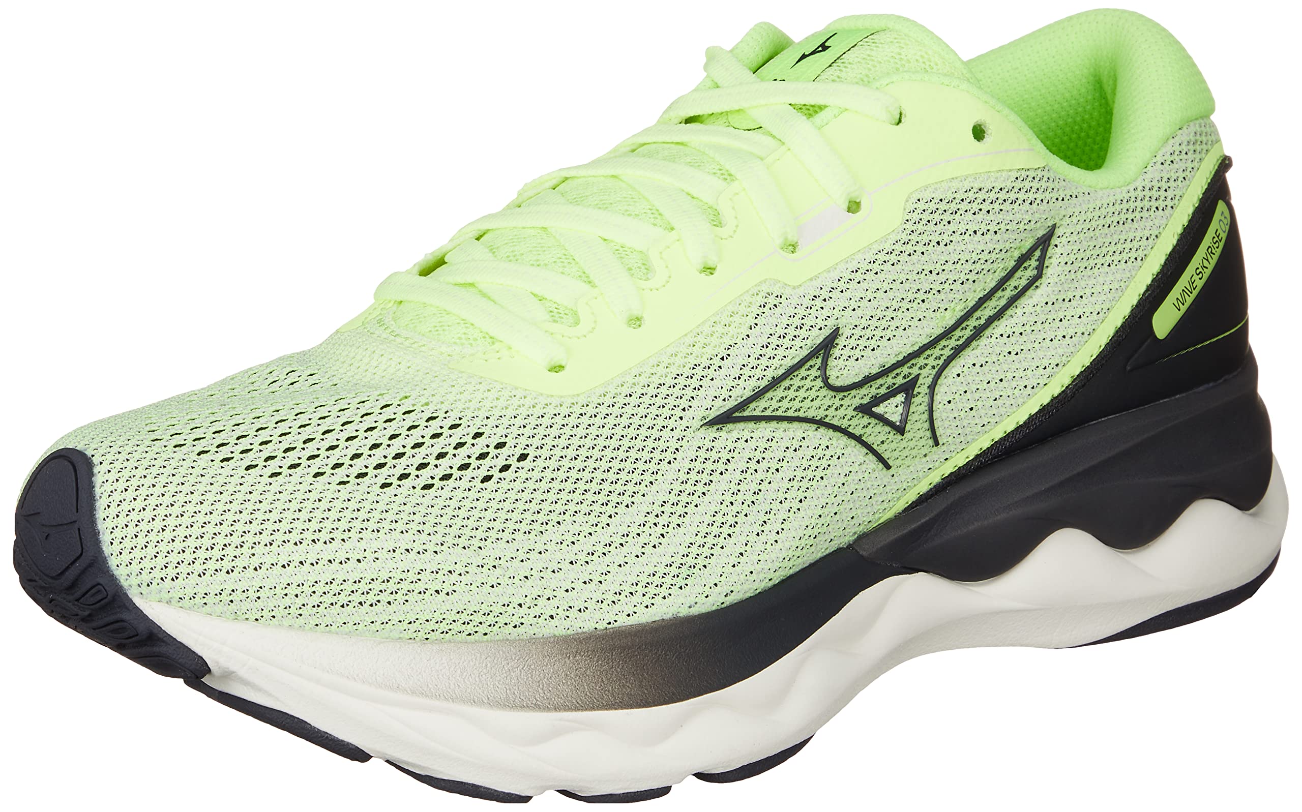 

Mizuno Wave Skyrise 3 Running 2E Shoes, Jogging, Marathon, Sports, Training, Lightweight, Men s, Lime/Navy/Off-White, 25.5 cm,