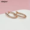 SIMJOO Rose Gold Ladies Earrings Cool Wind Fashion Irregular Zircon Earrings