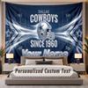 Custom Name Text Tapestry Dallas Cowboys Personalized Polyester Wall Tapestry For Bedroom And Room