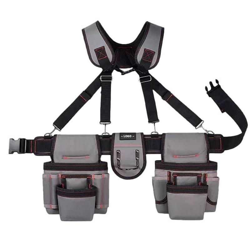 Tool bags consisting of 2 large fanny packs, 1 small fanny pack, and a shoulder strap.