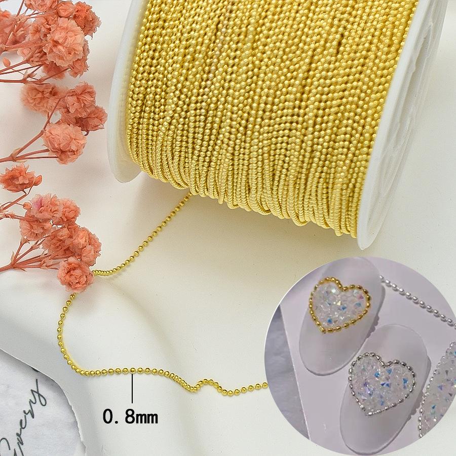 Luxury Spicy Girl Nail Art Metal Bead Chain Decoration - Gold & Silver DIY Nail Accessories