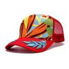 Colorful Leaf Embroidered Mesh Baseball Cap Outdoor Breathable Protection Sun