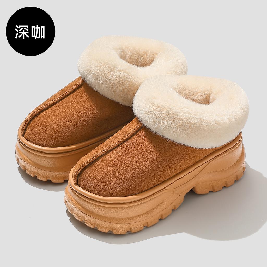 Thick-soled snow boots winter fashion home warmth plush casual non-slip wear-resistant cotton mop