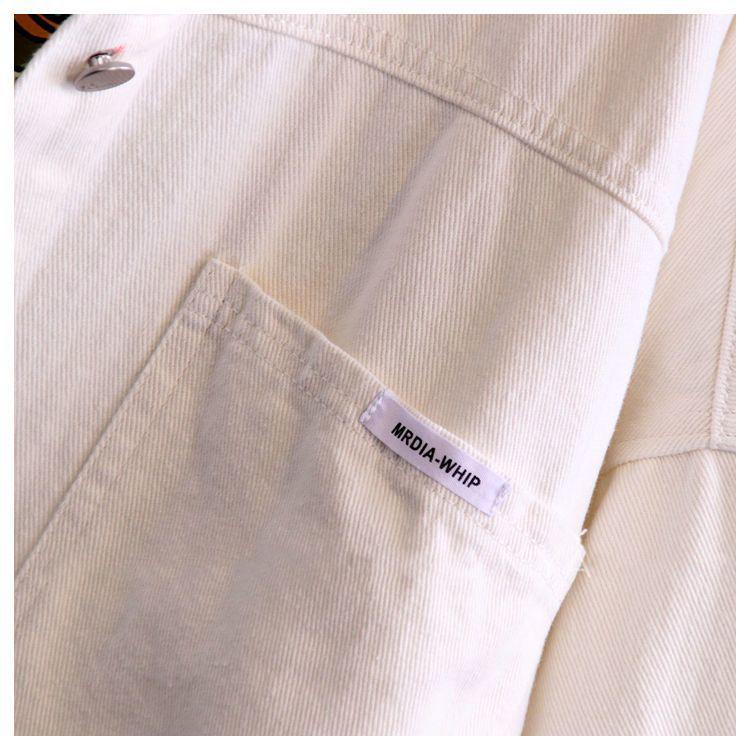 Women's White Denim Jacket - 2024 Spring/Autumn Korean Style, Versatile & Petite Friendly Casual Top