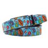 European & American Graffiti Leather Belt with Automatic Buckle