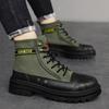 Martin Stiefel Herren High Top Spring Plateau Canvas Freizeitstiefel Herren Werkzeug Vielseitige Lokomotive Kurze