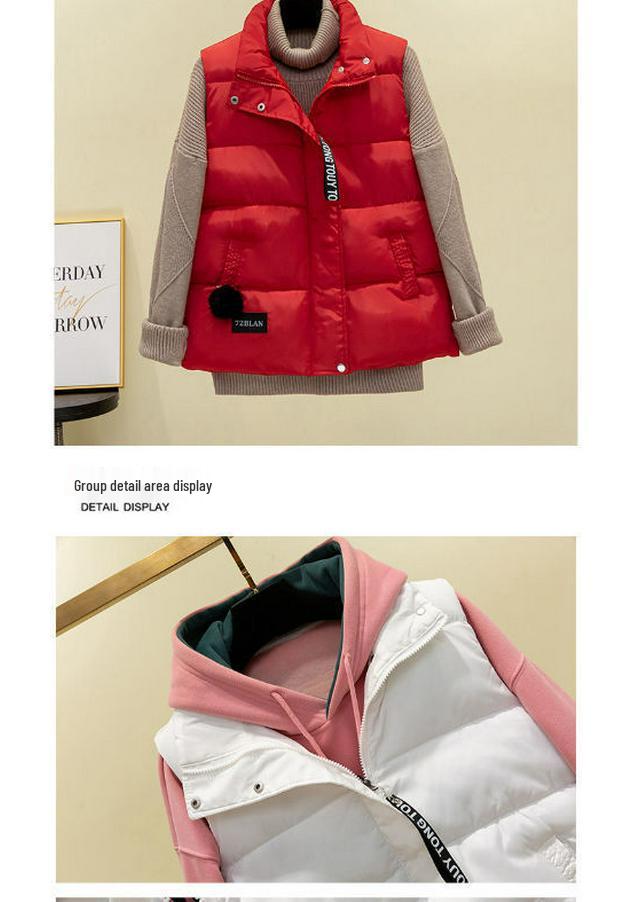 2024 Damen Koreanischer Stil Daunen-Baumwollweste - Frühjahrs-/Herbst-Oberbekleidung, Winterjacke
