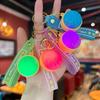 LED Flashing Steamed Bun Key Chain 3D Squeeze Toy Fidget Toy Flashing Baozi Key Ring School Kids