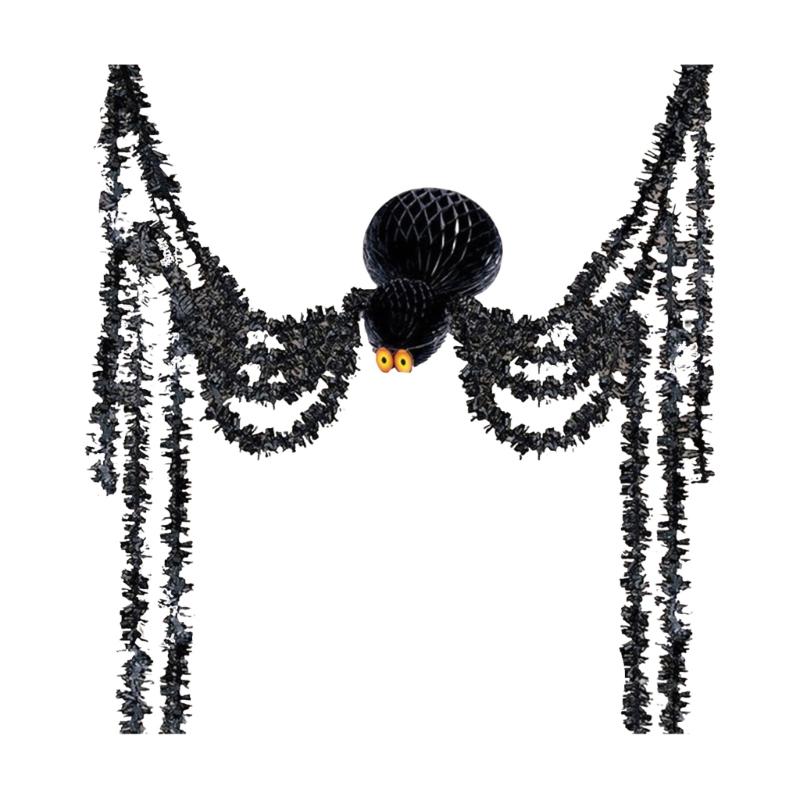 Themed Halloween Party Supplies Hanging Banners Fireplaces Spiderweb Cover Decoration For Indoor Celebration