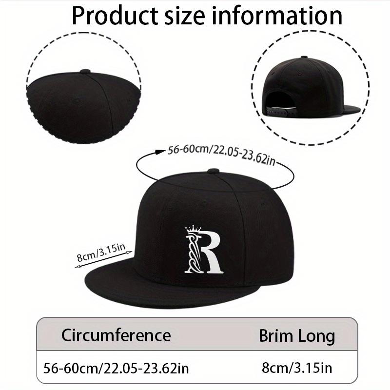 Street Style Hip-hop Letter Baseball Cap Black Hat Simple Classic Flat Brim Hat